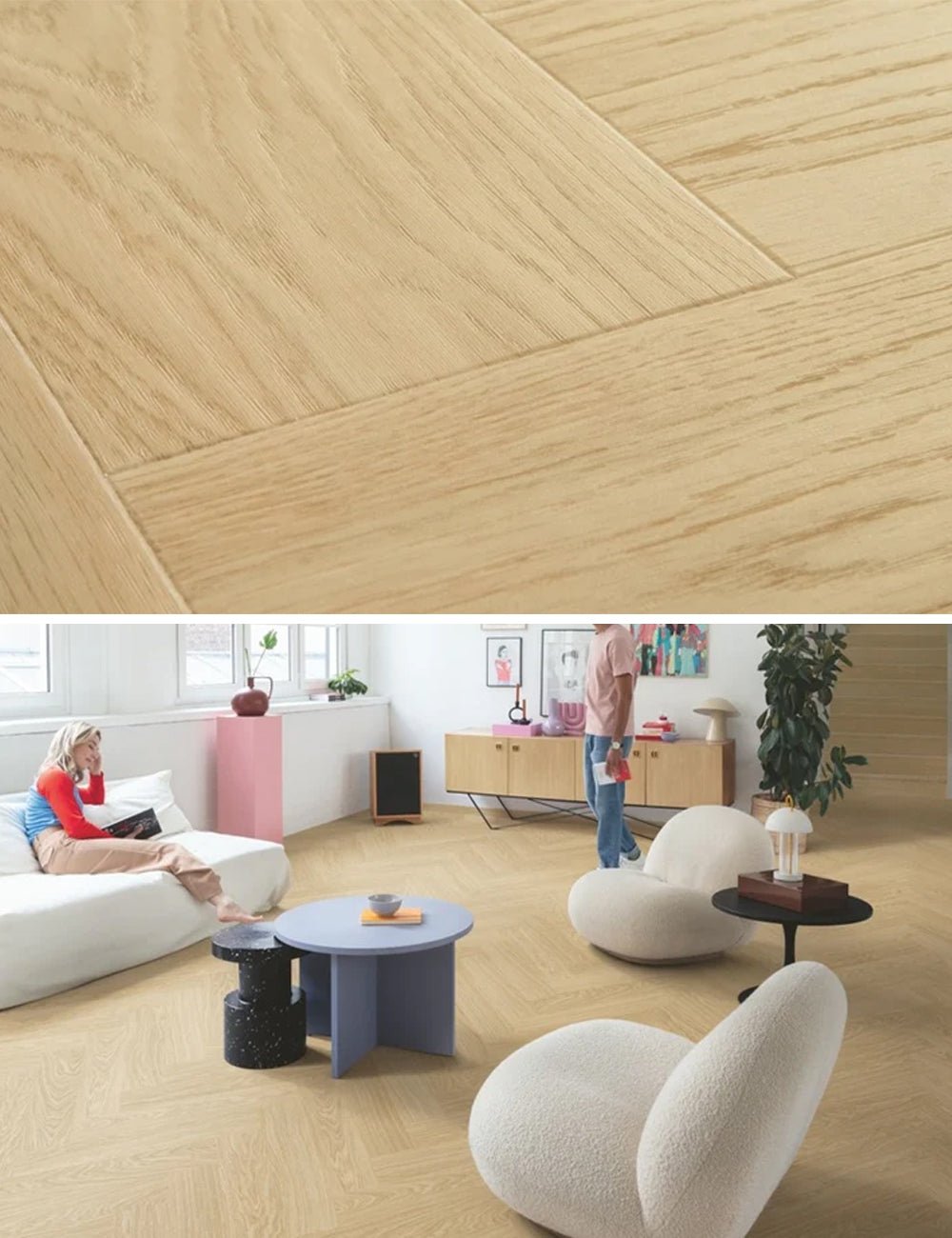 Quick - Step Ciro AVHBU40359 Pure eik blush - Visgraat Click PVC - Solza.nl