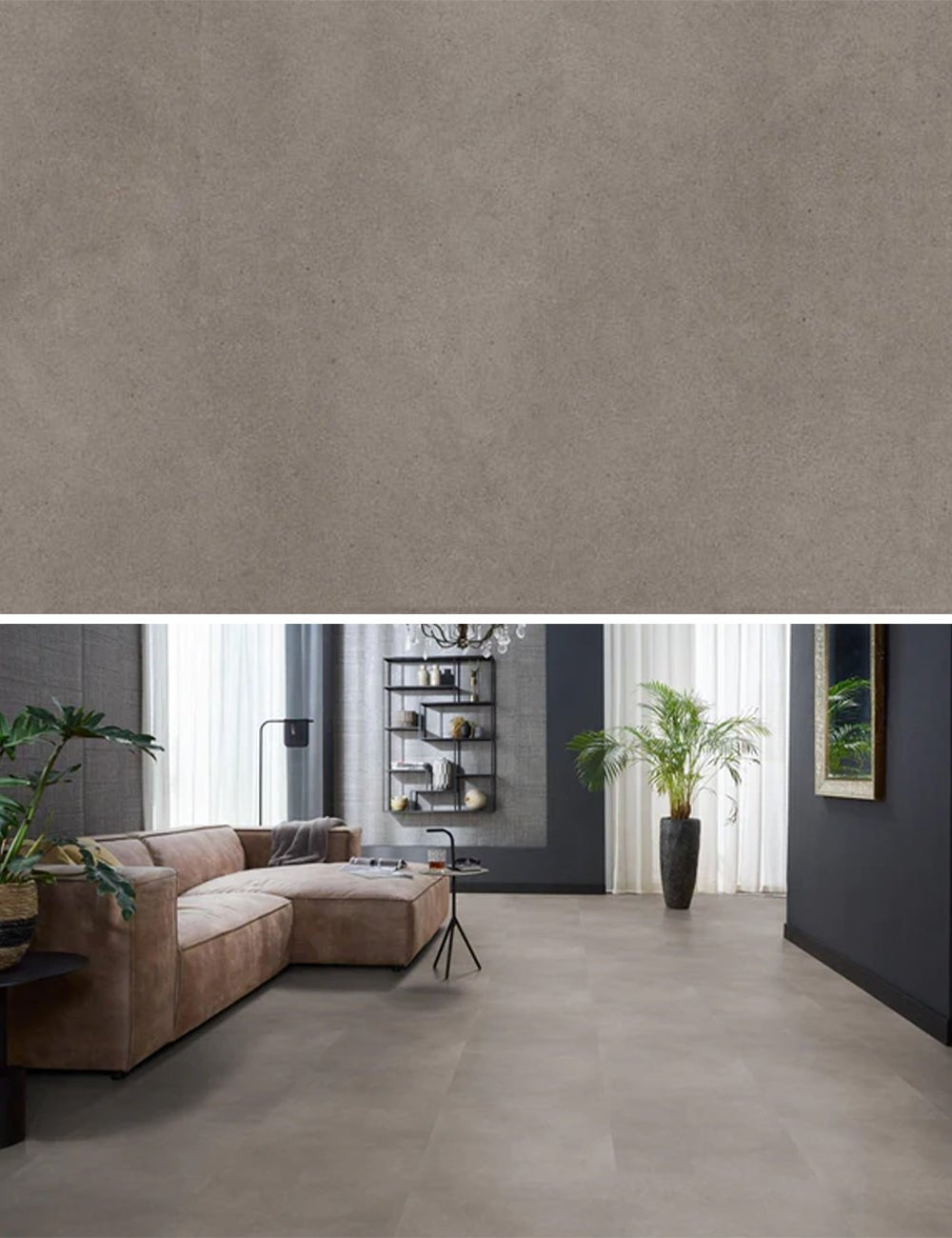 Floorlife Click PVC Tegel Peckham Taupe 1982 SRC - Vierkant 60x60 cm - Solza.nl