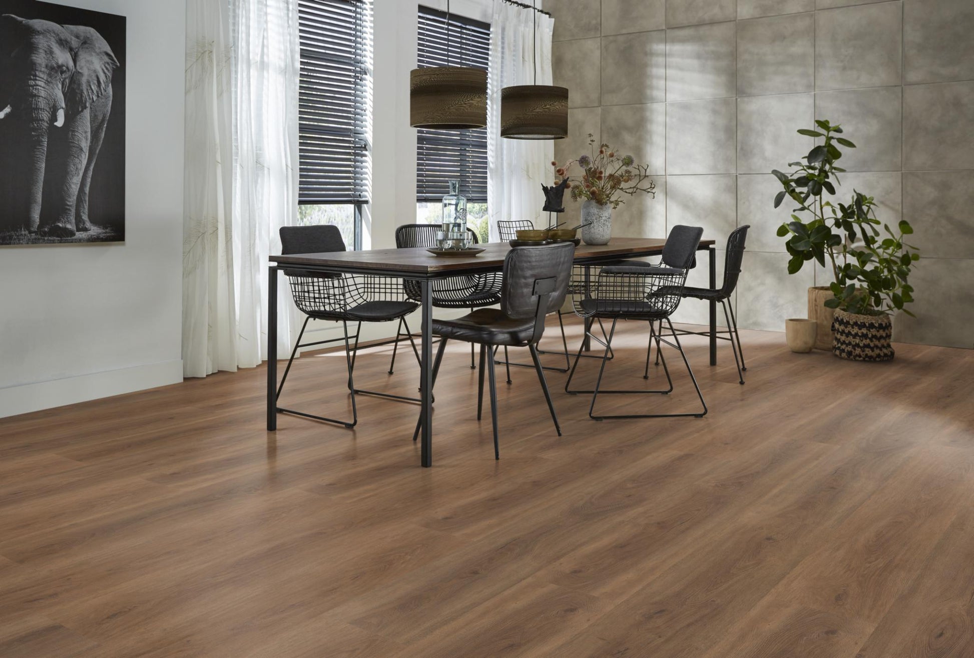 Floorlife Parramatta Warm Brown 1532 Dryback PVC Rechte Stroken - Solza.nl