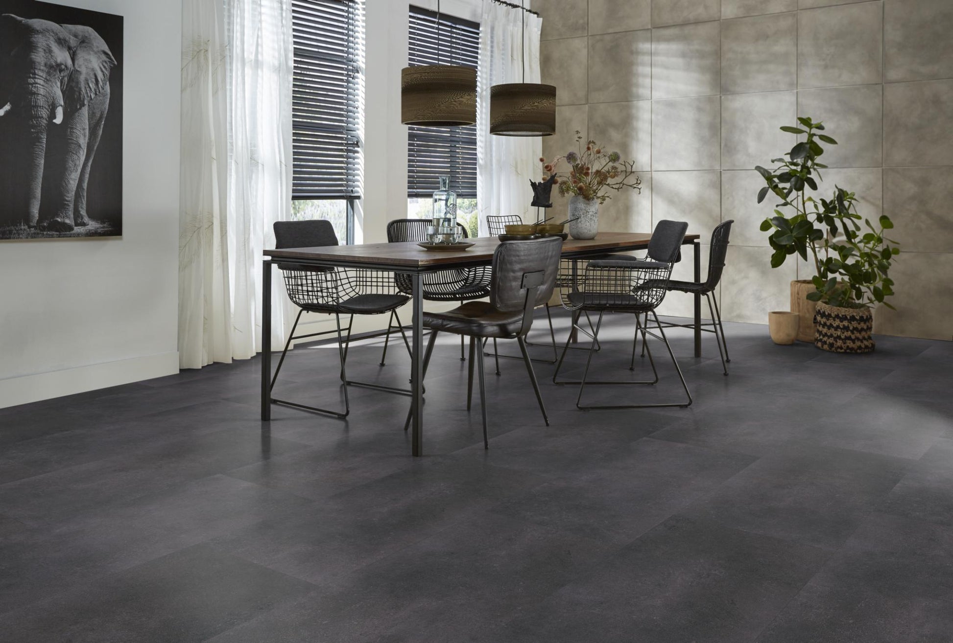 Floorlife Southwark Anthracite 4110 Tegel Dryback PVC - 91.4 x 45.7 cm - Solza.nl