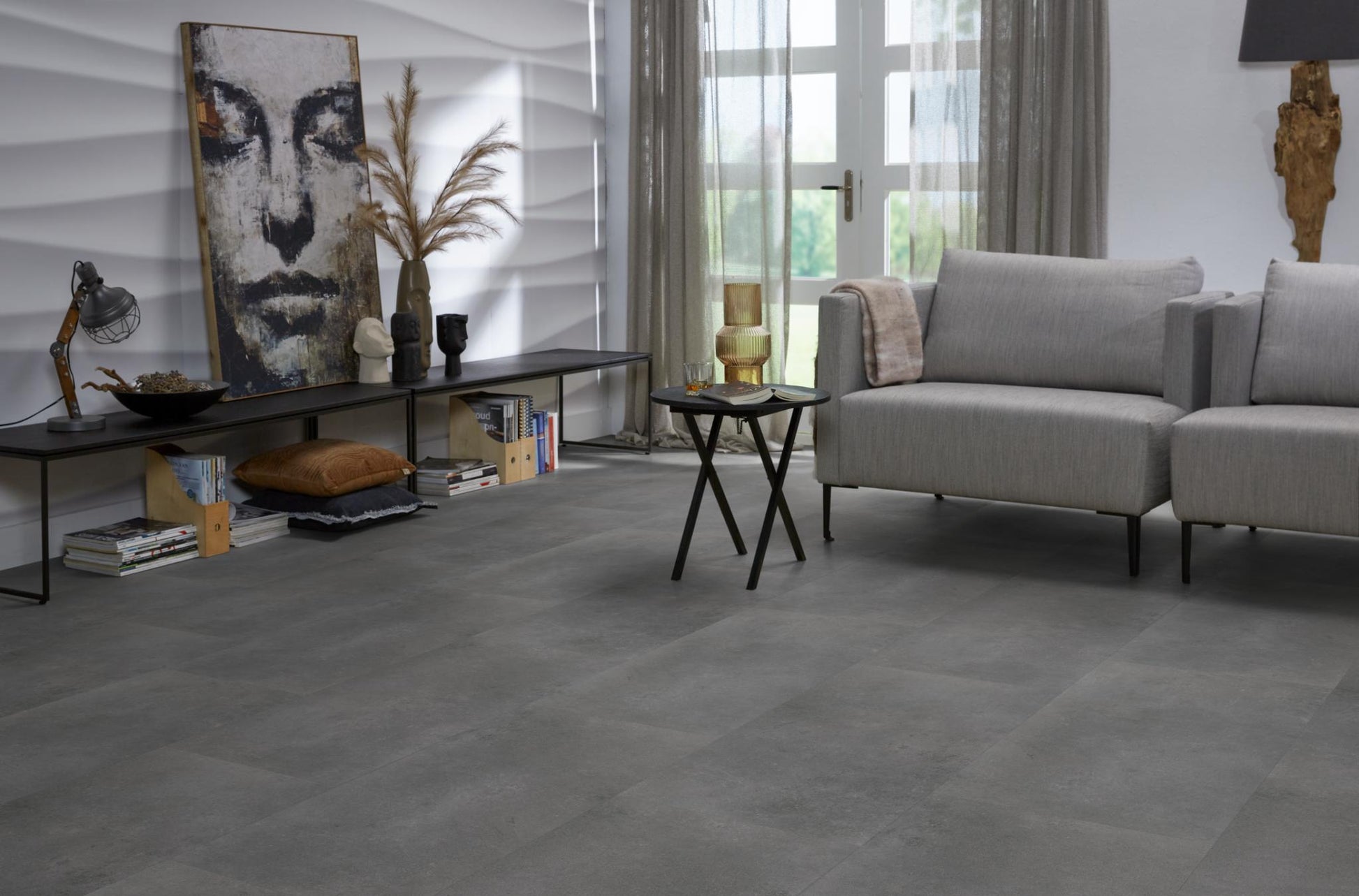 Floorlife Southwark Dark Grey 4111 Tegel Dryback PVC - 91.4 x 45.7 cm - Solza.nl