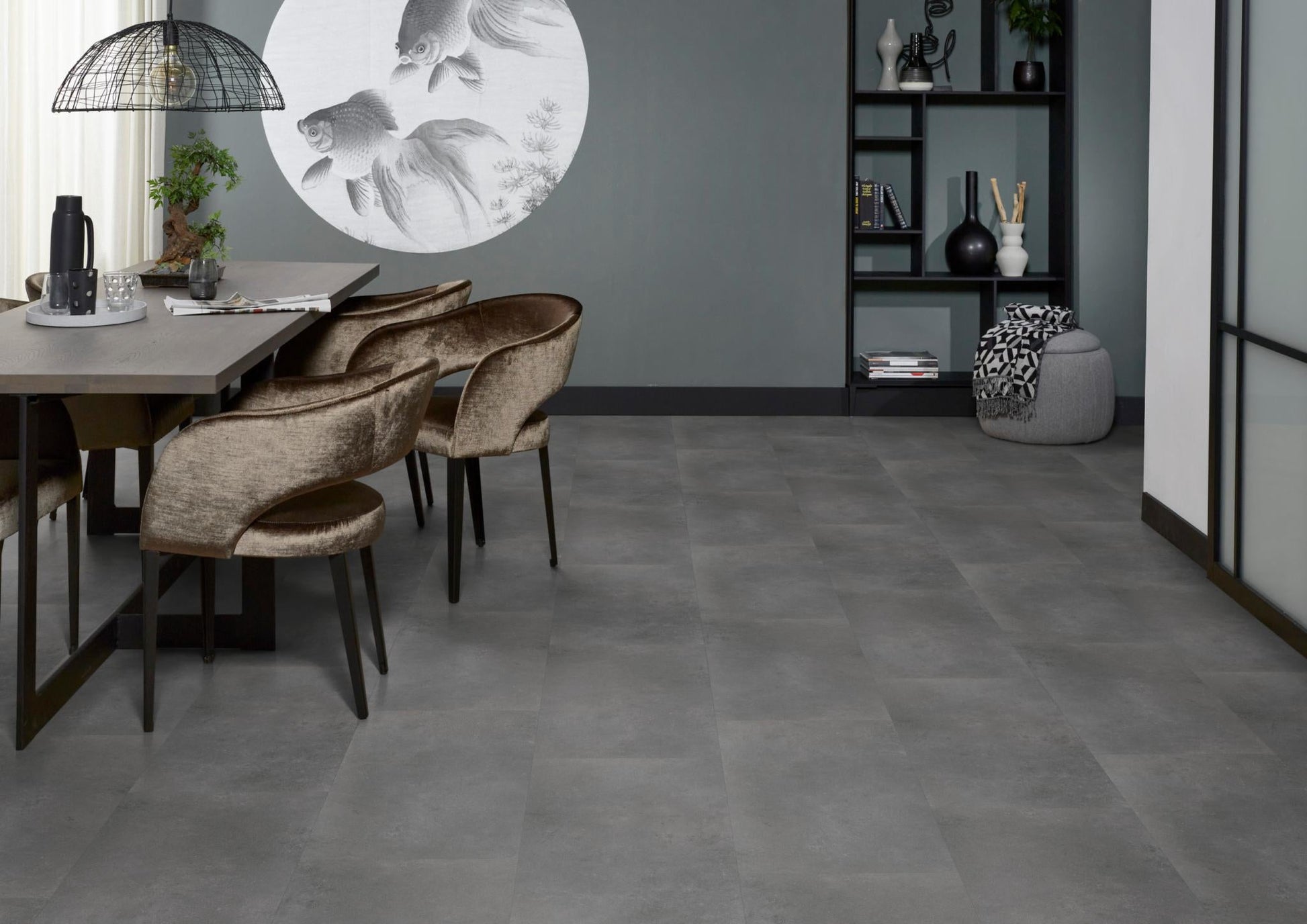 Floorlife Southwark Dark Grey 4111 Tegel Dryback PVC - 91.4 x 45.7 cm - Solza.nl