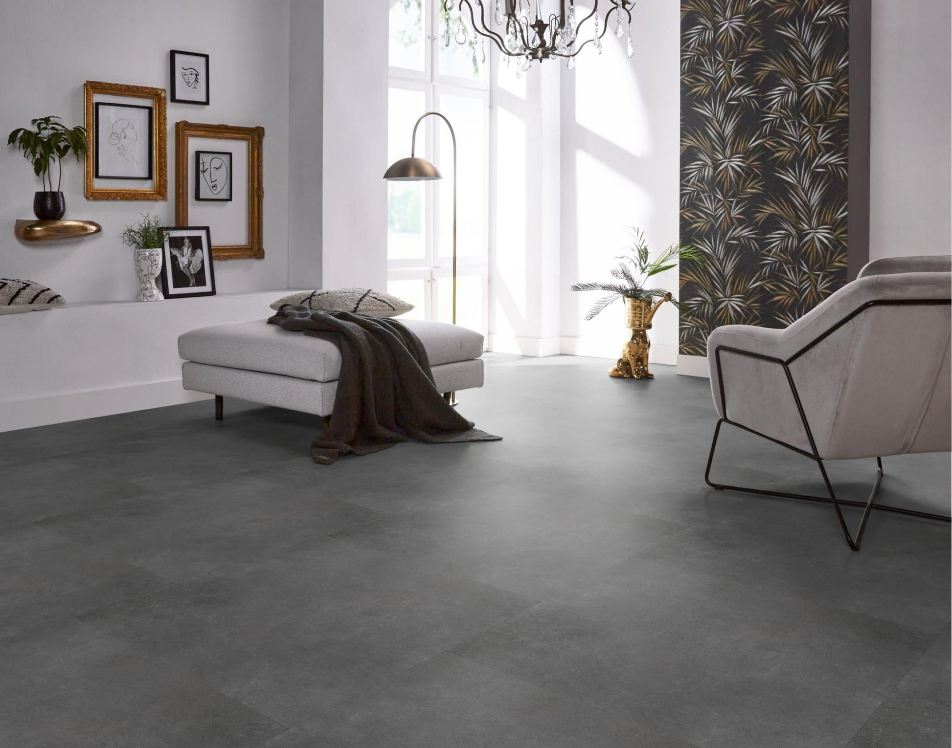 Floorlife Southwark XL Dark Grey 4211 Tegel Dryback PVC - 91.4 x 91.4cm - Solza.nl