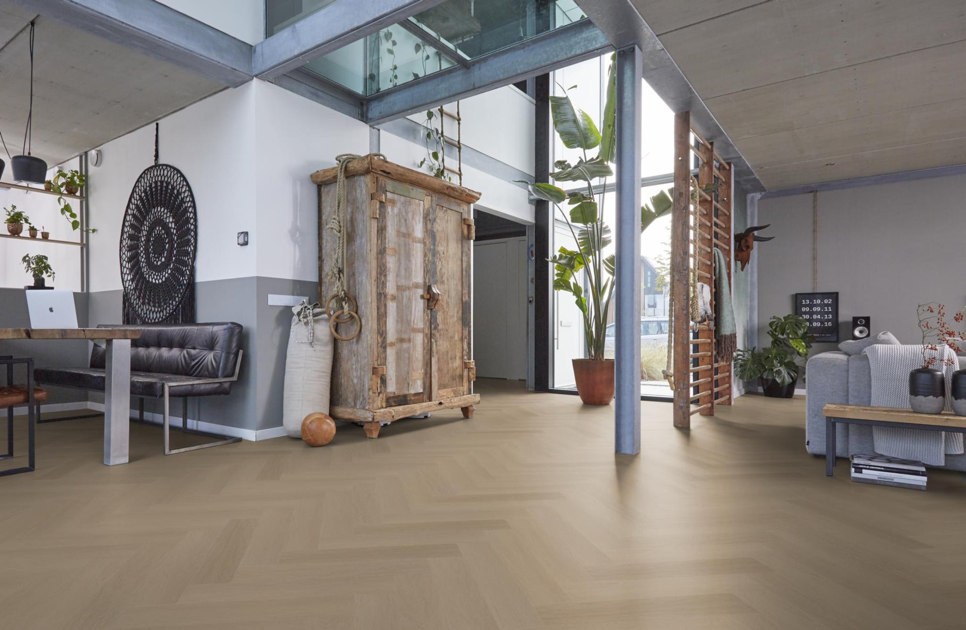 Floorlife Visgraat Click PVC YUP Fulham Herringbone Smoky 2612 SRC - Solza.nl