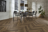 Floorlife Visgraat Click PVC YUP Herringbone Paddington Warm Brown 3501 SRC - Solza.nl