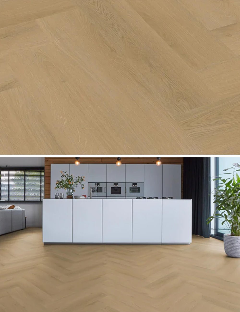 Floorlife Visgraat Click PVC YUP Merton Herringbone Light Oak 7613 - Solza.nl