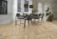 Floorlife Yup Herringbone Paddington Beige Dryback PVC - Visgraat 59.5 x 11.9 cm - Solza.nl