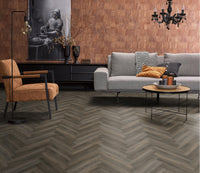 Floorlife Yup Herringbone Paddington Dark Grey Dryback PVC - Solza.nl