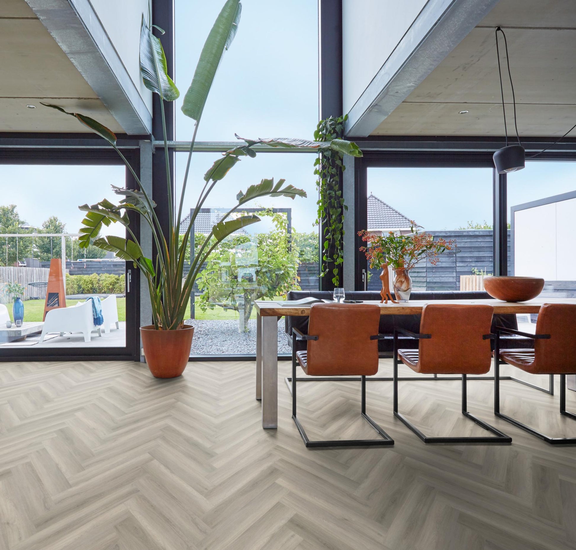 Floorlife Yup Herringbone Paddington Grey Dryback PVC - Solza.nl