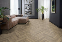 Floorlife Yup Herringbone Paddington Light Brown Dryback PVC - Solza.nl