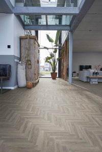 Floorlife Yup Herringbone Parramatta Light Grey Dryback PVC - Solza.nl