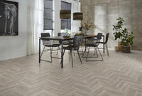 Floorlife Yup Herringbone Parramatta Light Grey Dryback PVC - Solza.nl