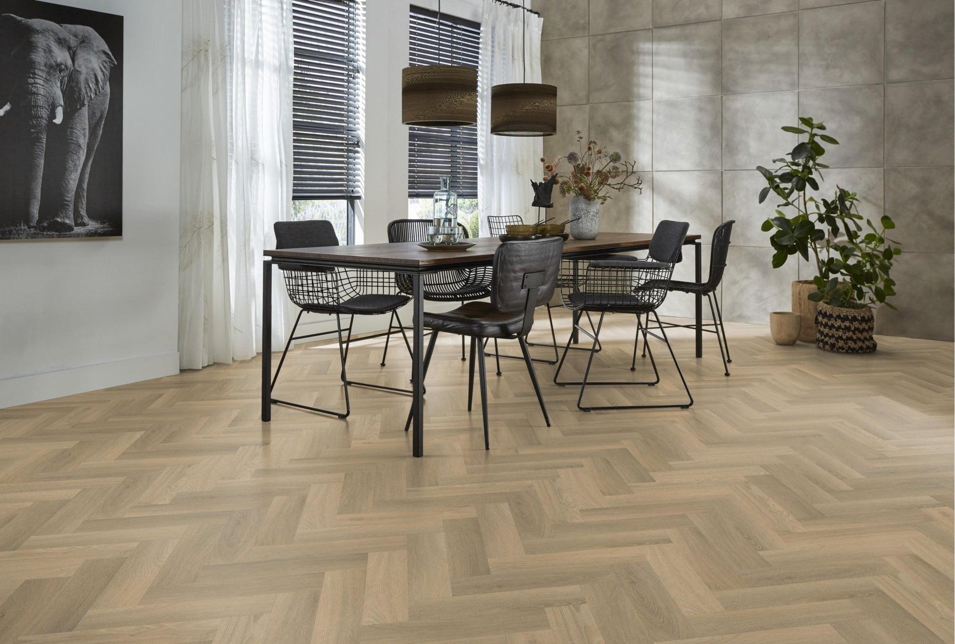 Floorlife Yup Herringbone Small Paddington Natural Dryback PVC - Solza.nl