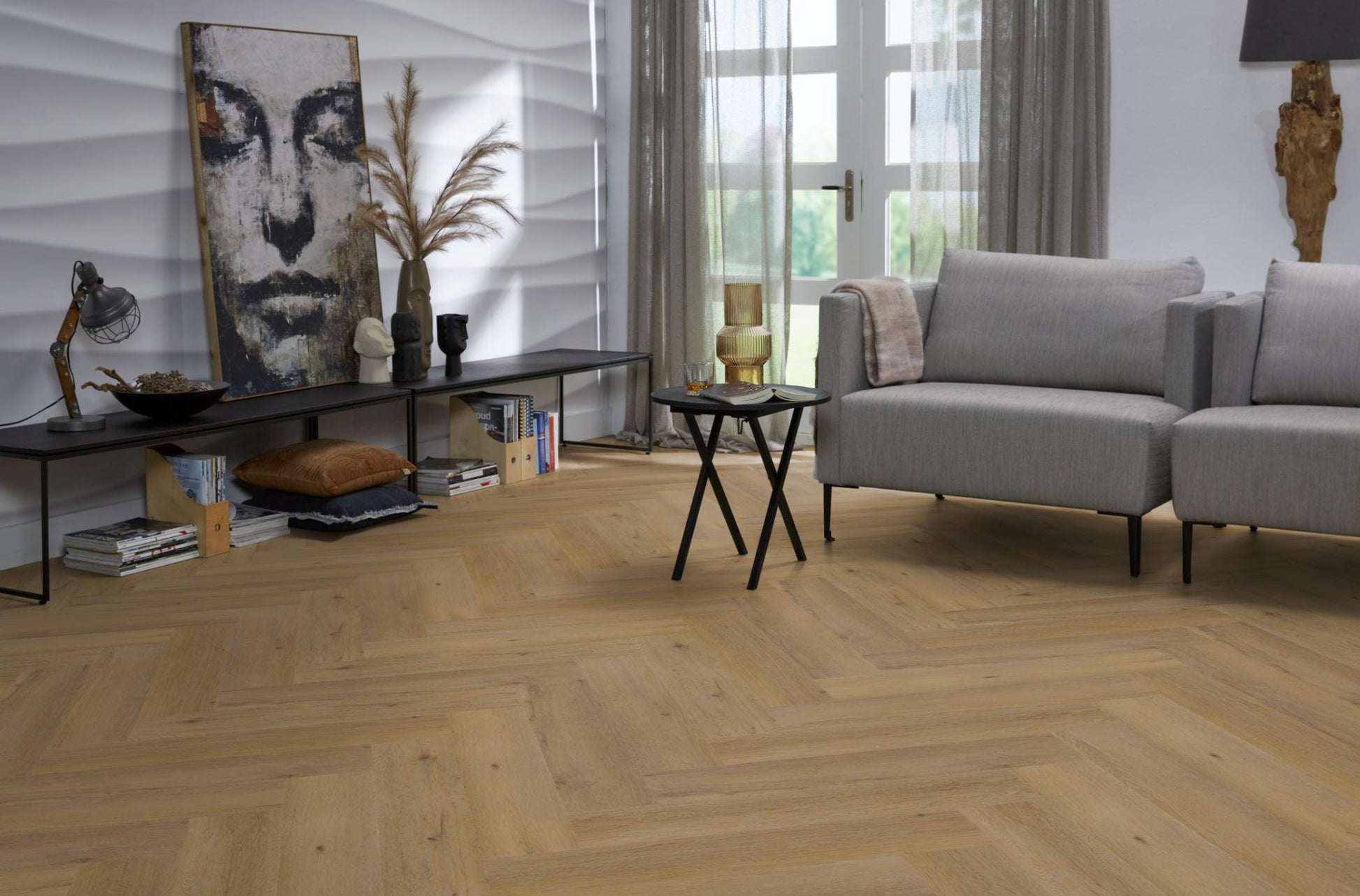 Floorlife Yup Leyton Herringbone Dark Oak Dryback PVC - Solza.nl