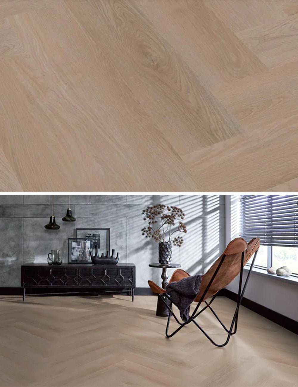 Floorlife Yup Merton Herringbone Dark Oak Dryback PVC - Solza.nl