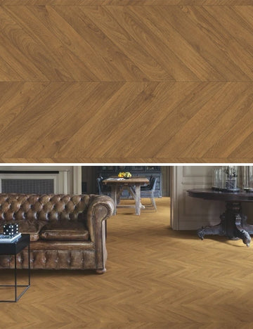 Quick-Step Impressive patterns IPA4162 - Chevron bruine eik - Hongaarse punt kasteelvloer